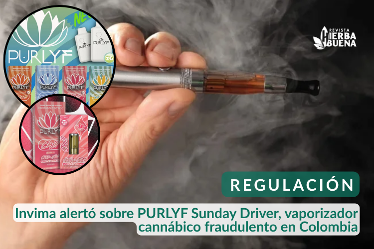 Invima alertó sobre PURLYF Sunday Driver, vaporizador cannábico fraudulento en Colombia